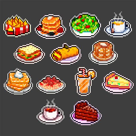 Artstation Pixel Art Foods And Drinks