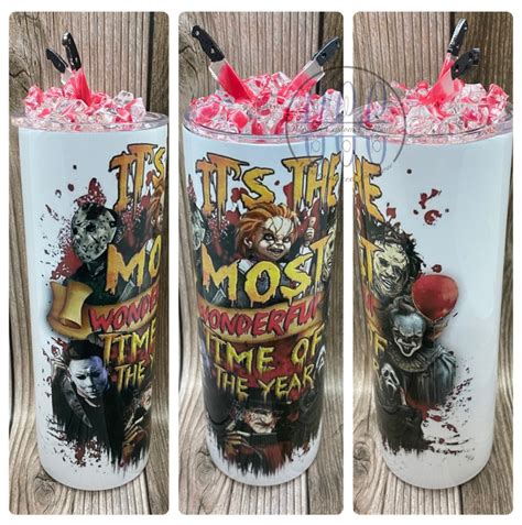 Horror Tumbler Halloween Tumbler Most Wonderful Time Of Etsy