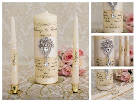 Ivory Unity Candle Set Wedding Unity Candle Set Personalized Etsy Wedding Unity Candle Set