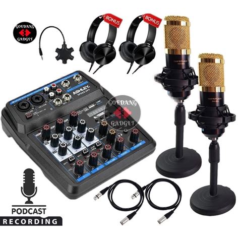 Jual Paket Podcast Mixer Ashley Speedup Set Microphone Bm Set