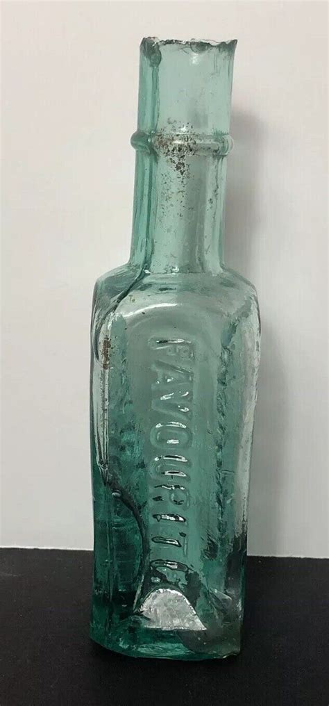 Antique Green Glass Daddies Favourite Sauce Bottle With Shear Top Ebay