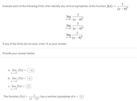 Solved Evaluate Each Of The Following Limits Then Identify Chegg