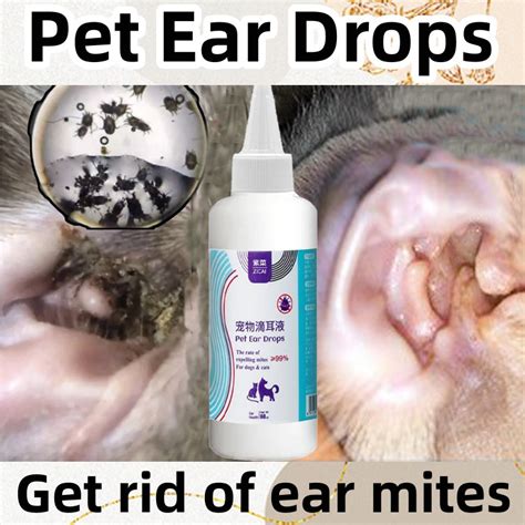 Ear Drops For Cats Dogs 100Ml Clean Pet Ear Drops Anti-mites Drops ...