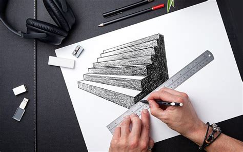 How To Draw Stairs Guide To A Realistic Staircase Drawing