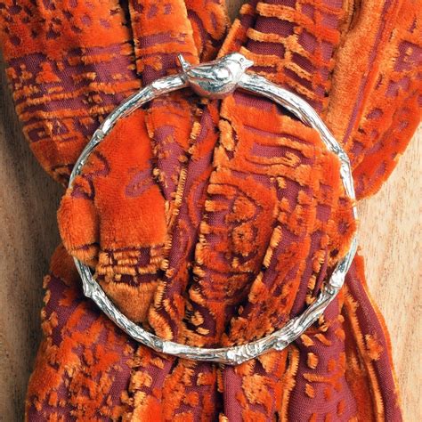 Bird Wren Scarf Ring Handmade Pewter Rings For Scarves By Etsy Uk