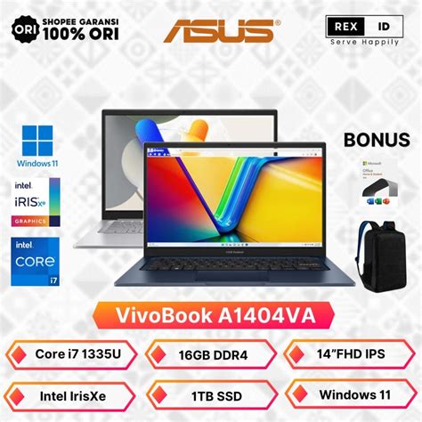 Jual Asus VivoBook 14 A1404VA Core I7 1335U 16GB 1TB 14 FHD IPS Windows