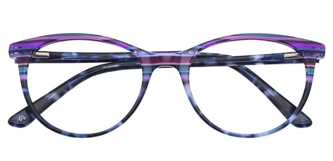 Patagonia Oval Prescription Glasses Purple Haze Stripesblue Pattern Temples Womens