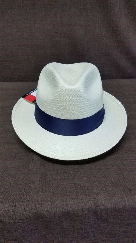 Mens Authentic Cuban Fedora Panama Hat Navy Blue Band Daccord 1005