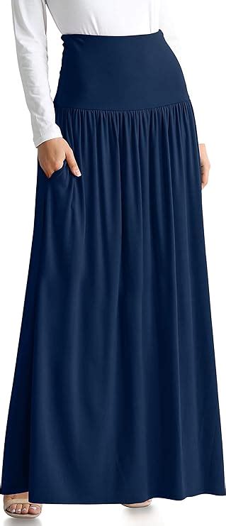 Simlu Womens Long Maxi Skirt With Pockets Reg And Plus Size Amazon Ca