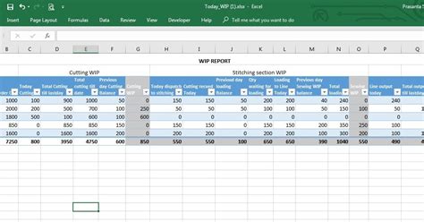 Wip Schedule Template Excel