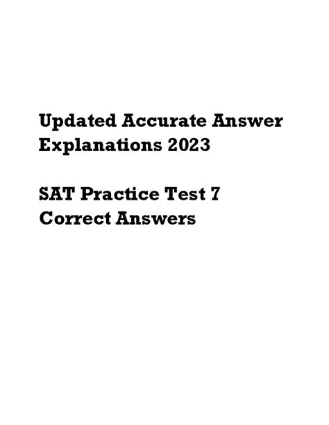 Sat Practice Test 7 Answers Updated Accurate Answer Explanations 2023 Sat Practice Test 7