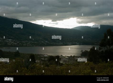 A View Of Lake San Pablo And The Andes Mountains In Ecuador Stock Photo