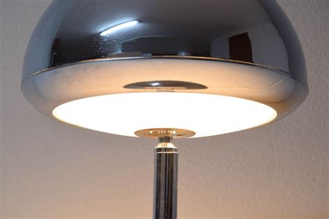 Mid Century Modern Spanish Space Age Mushroom Table Lamp In Chrome From