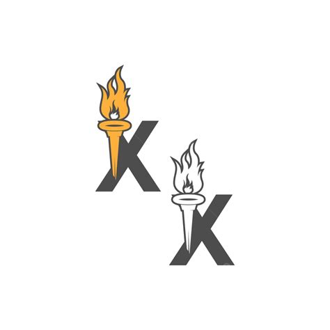 Obor Dan Huruf X Bergabung Dalam Desain Logo Ikonik Vektor Mode Identitas Grafis Png Dan