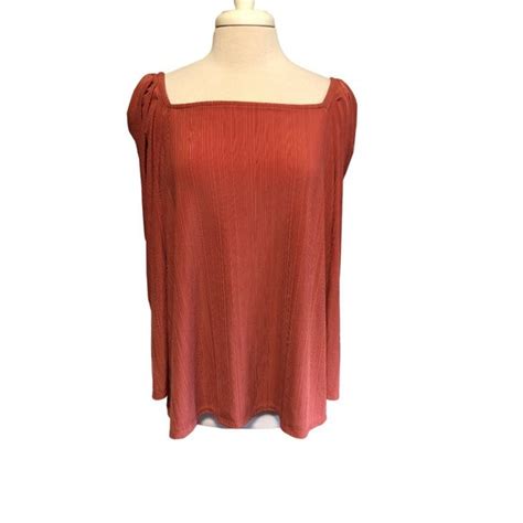 Cato Tops Cato Mauve Long Puff Sleeve Square Neckline W Poshmark