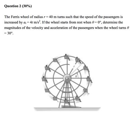 Solved Question The Ferris Wheel Of Radius R Chegg