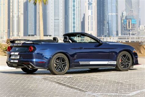 Rent A Ford Mustang Convertible Blue Alif Car Rental Dubai