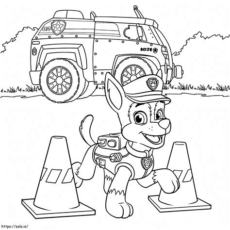 Chase Paw Patrol 3 Coloring Page