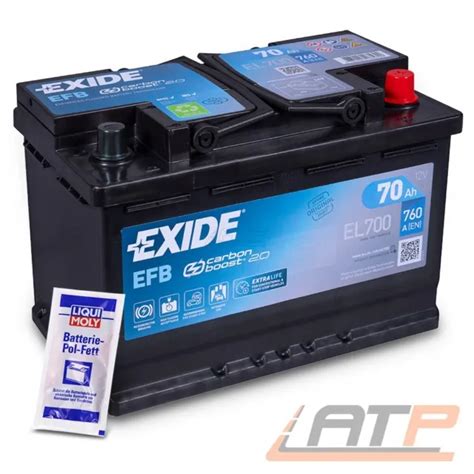 Exide Autobatterie V Ah Starterbatterie A El Efb Start Stopp