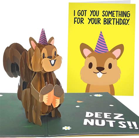 Sleazy Greetings Squirrel Pop Up Birthday Card Funny Birthday Card