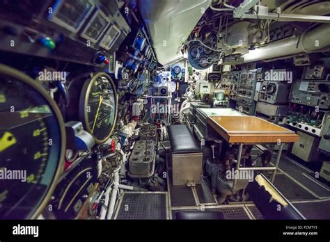 Control Room In A U Boat From The Cold War In Italy Stock Photo Alamy