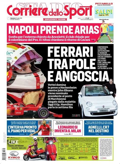 Diario Corriere Dello Sport Italia Domingo 22 De Julio De 2018 Infobae