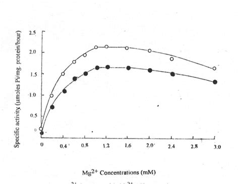 Mg 2 Dependence Of The Mg 2 ATPase In Rat Brain O And Rat Liver