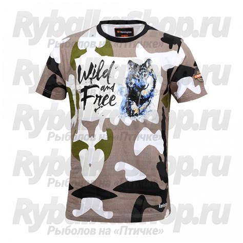 Футболка Remington Men’s Short Sleeve R- Neck Tshirt AOP Camouflage Grey