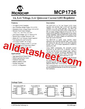 MCP1726T 3302E MF Datasheet PDF Microchip Technology