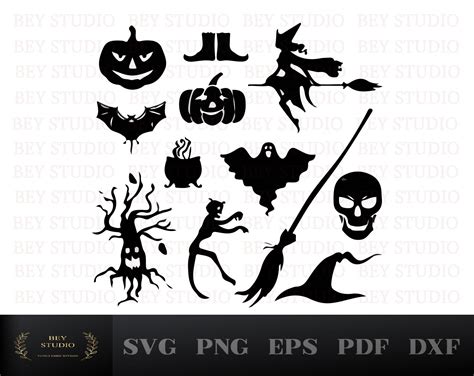 Halloween Silhouette Svg Halloween Svg Witch Svg Halloween Ghost Svg