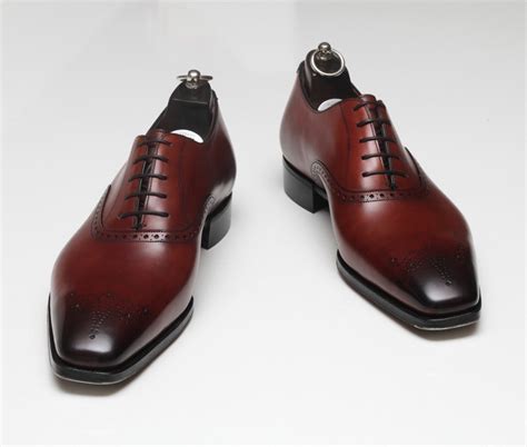 Handmade Mens Formal Leather Shoes, Men Maroon Dress Leather Shoes, Men ...