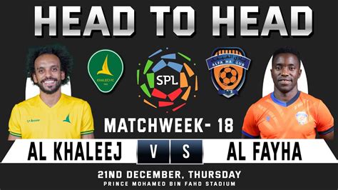 Al Khaleej Vs Al Fayha Prediction Head To Head Stats Matchweek