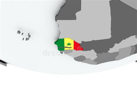 Senegal Con La Bandera En El Globo Stock De Ilustraci N Ilustraci N