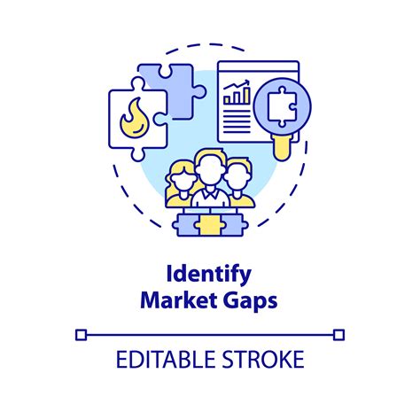 Identify market gaps concept icon. Consumer need. Target audience