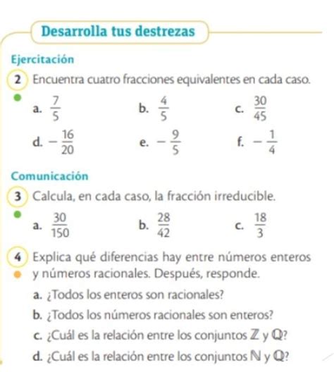 Encuentra Cuatro Fraciones Equivalentes En Cada Caso Brainly Lat