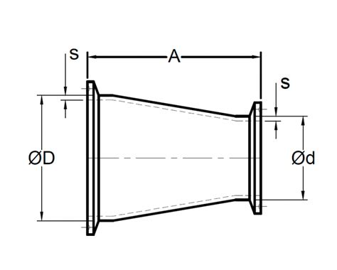 Reducción Concéntrica Extremos Ferulados Clamp Special Sanitary Metals