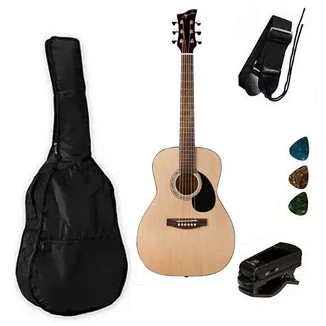 Paquete de Guitarra 3 4 Acústica Jay Turser Funda Púas Afinador Music