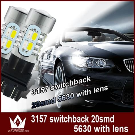 Tcart 2pcs Auto Led Bulbs 3157 5730 20smd Car DRL Turn Signals White