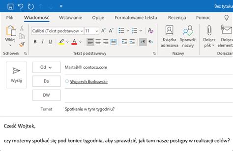 Tworzenie I Wys Anie Wiadomo Ci E Mail W Programie Outlook Outlook