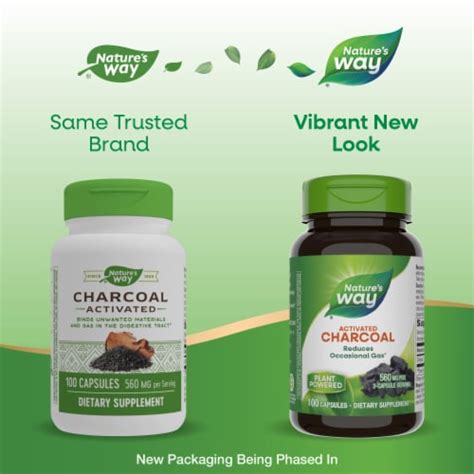 Nature S Way Activated Charcoal Capsules 100 Ct Kroger