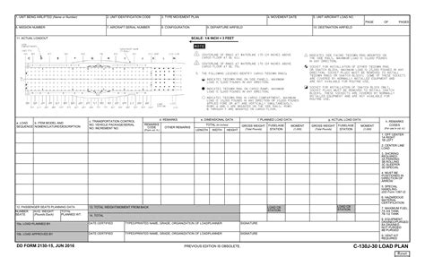 DD Form 2130 15 C 130J 30 Load Plan Forms Docs 2023