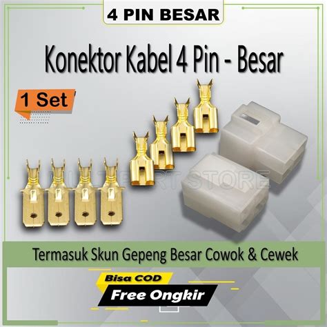 Jual Soket Kabel Motor Pin Besar Set Skun Kabel Socket