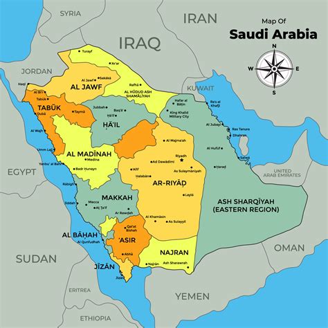 Mapa De Arabia Saudita 19583739 Vector En Vecteezy