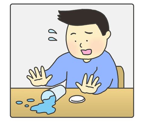 飲み物をこぼす男性のイラスト イラストの里