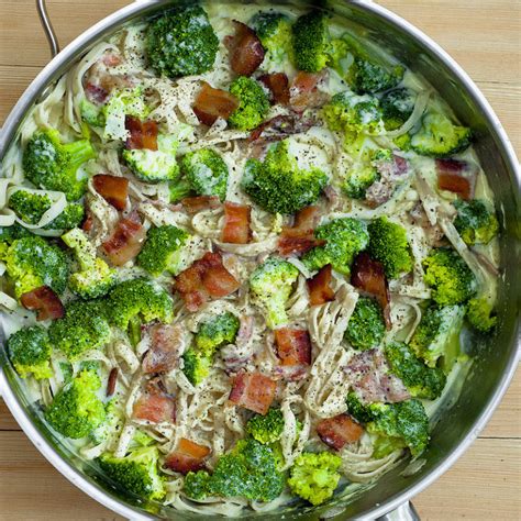 Bacon And Broccoli Pasta In Cheesy Sauce