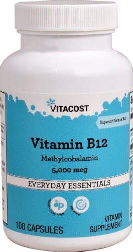 Vitacost Vitamin B 12 Methylcobalamin 5000mcg Capsules 100 Ct Smith