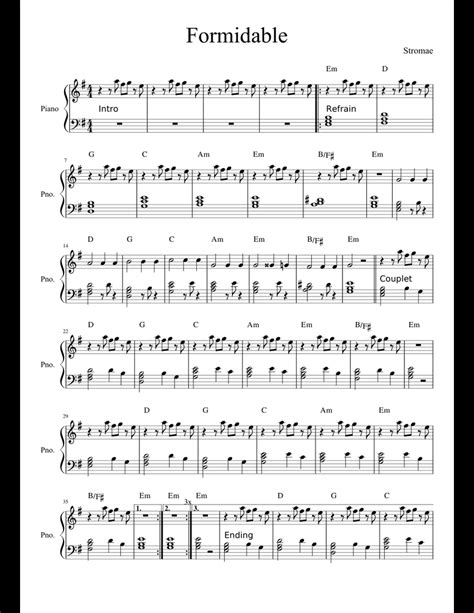 Formidable Stromae Sheet Music For Piano Download Free In Pdf Or Midi