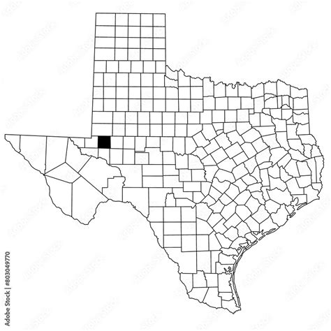 Map Of Ector County In Texas State On White Background Single County