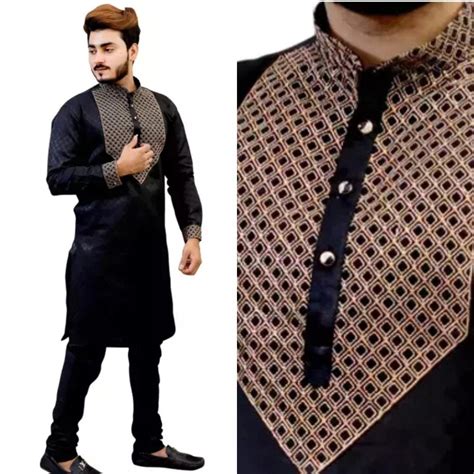 Unique Men Kurta Sets Kurta For Men Kurta Long Sleeves Straight Pajama Set For Men Cotton Men