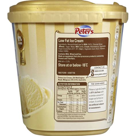 Peters Light Creamy Classic Vanilla Ice Cream L Woolworths